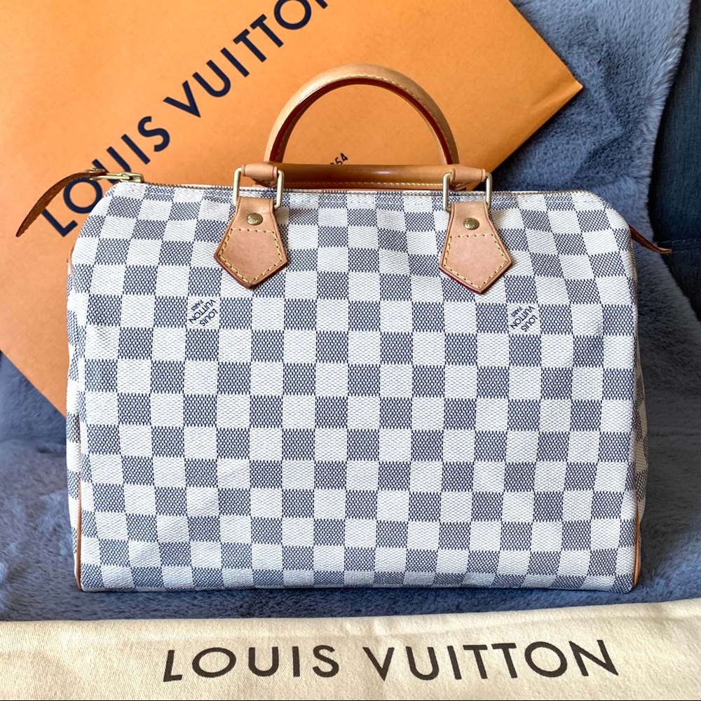 Louis Vuitton Speedy 30 Damier Azur Satchel Bag - Picture 4 of 16
